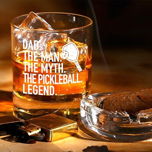 Miniatura 3 de RZHV Dad The Man The Myyth The Pickleball Legend - Vaso de whisky a la antigua, divertido regalo de aniversario del día del padre para hombres,