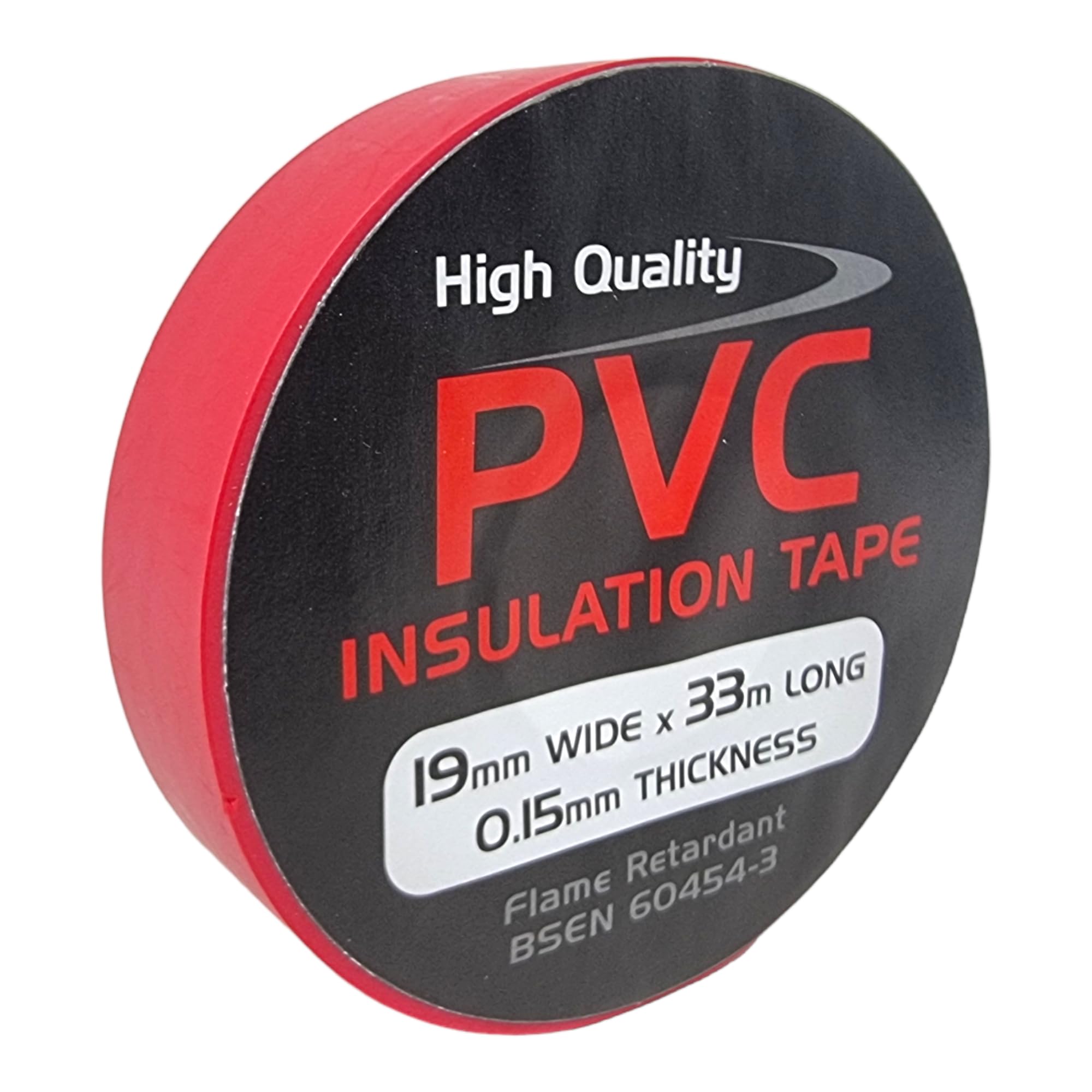 1 Roll of Red PVC Electrical Insulation Tape, 33m Long x 19mm Wide, Adhesive Insulating Tape for Protecting Electrical Wires