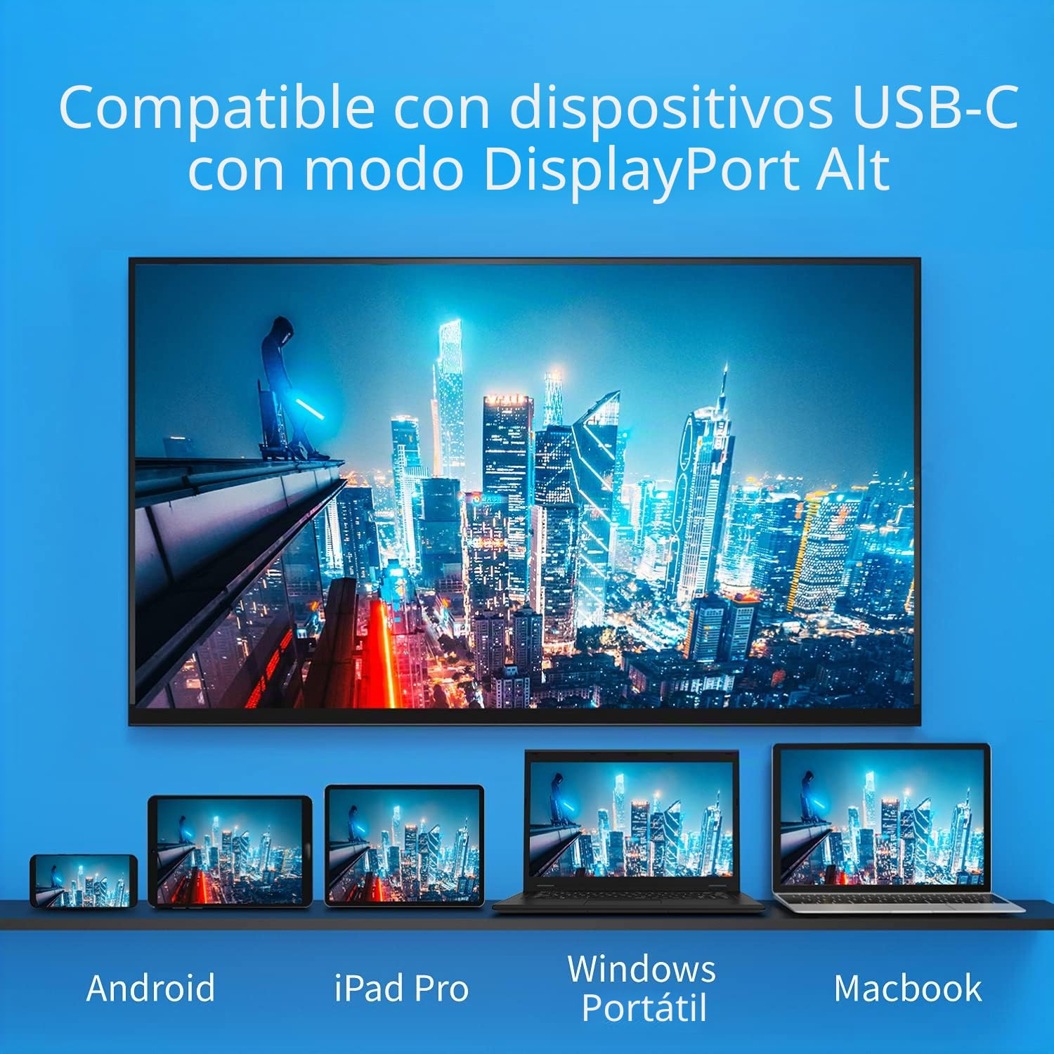 j5create ScreenCast Transmisor y Receptor de Pantalla Inalámbrico USB-C a HDMI, Soporta 1080p, Compatible con MacBook, iPad Pro, ChromeOS, Portátiles USB-C y Android (JVAW62)