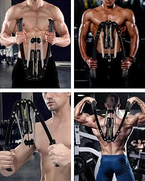 Professional Torsion Arm Fitness Trainer with Hydraulic Power – Adjustable Resistance Chest Expander (10-200kg) – Ideal for Strength Training, Arm & Chest Muscle Development (Black)