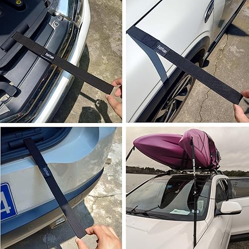 Miniatura 2 de Quick Loops - Correas de anclaje de amarre rápidas para kayak y canoa para capotas y baúles de coche