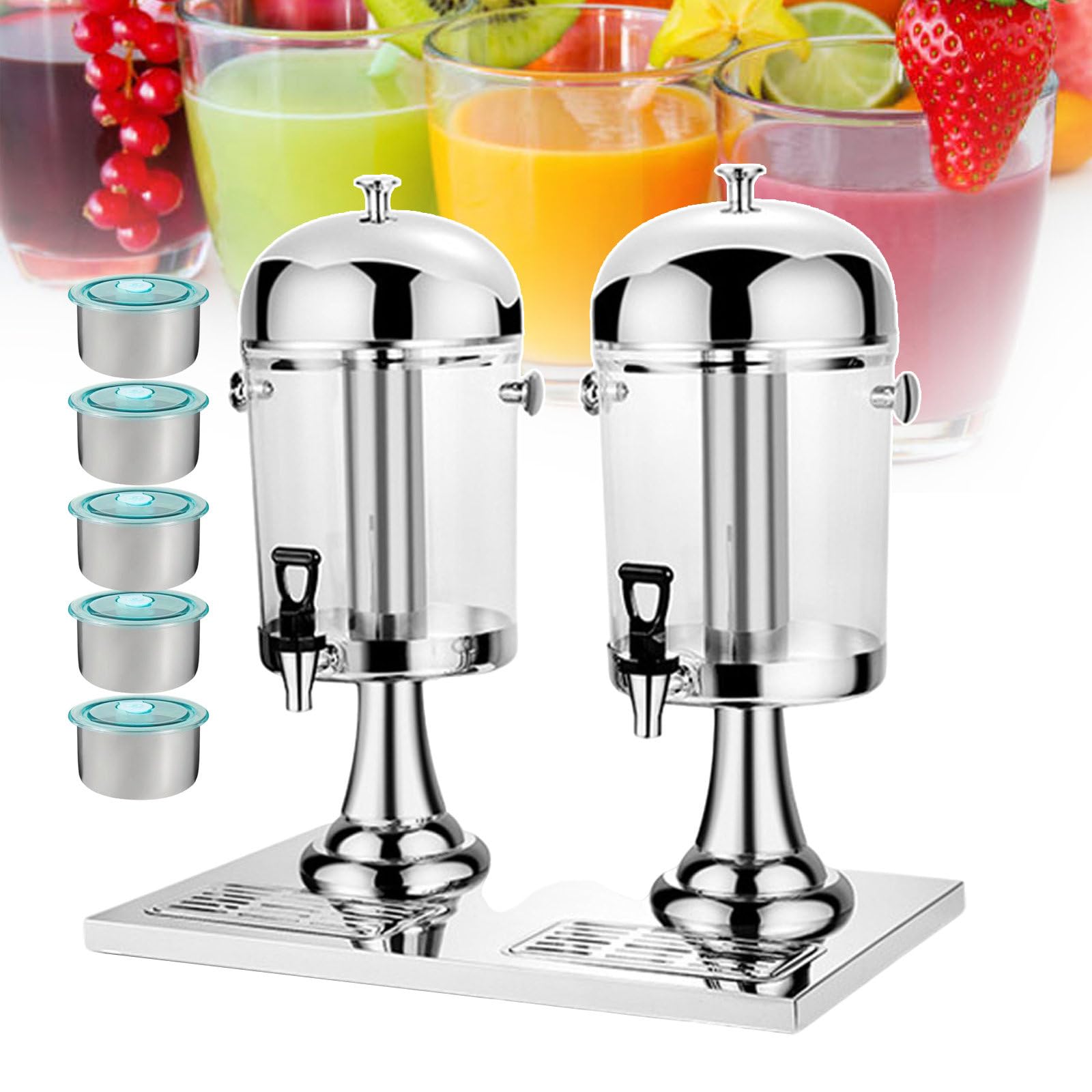 Distributeur de boissons froides avec 5 compartiments et robinet anti-goutte