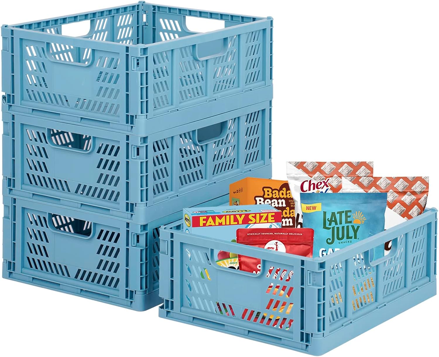 4Pack Folding Storage Boxes,Stackable Storage Basket,Toy