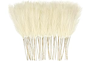 50 pcs Pampas Grass Bulk, 21.6 inches Artificial Faux Grass