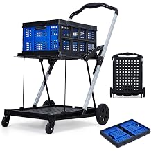 8-in-1 Foldable Shopping Cart, 200LBS Portable Grocery Cart on Wheels