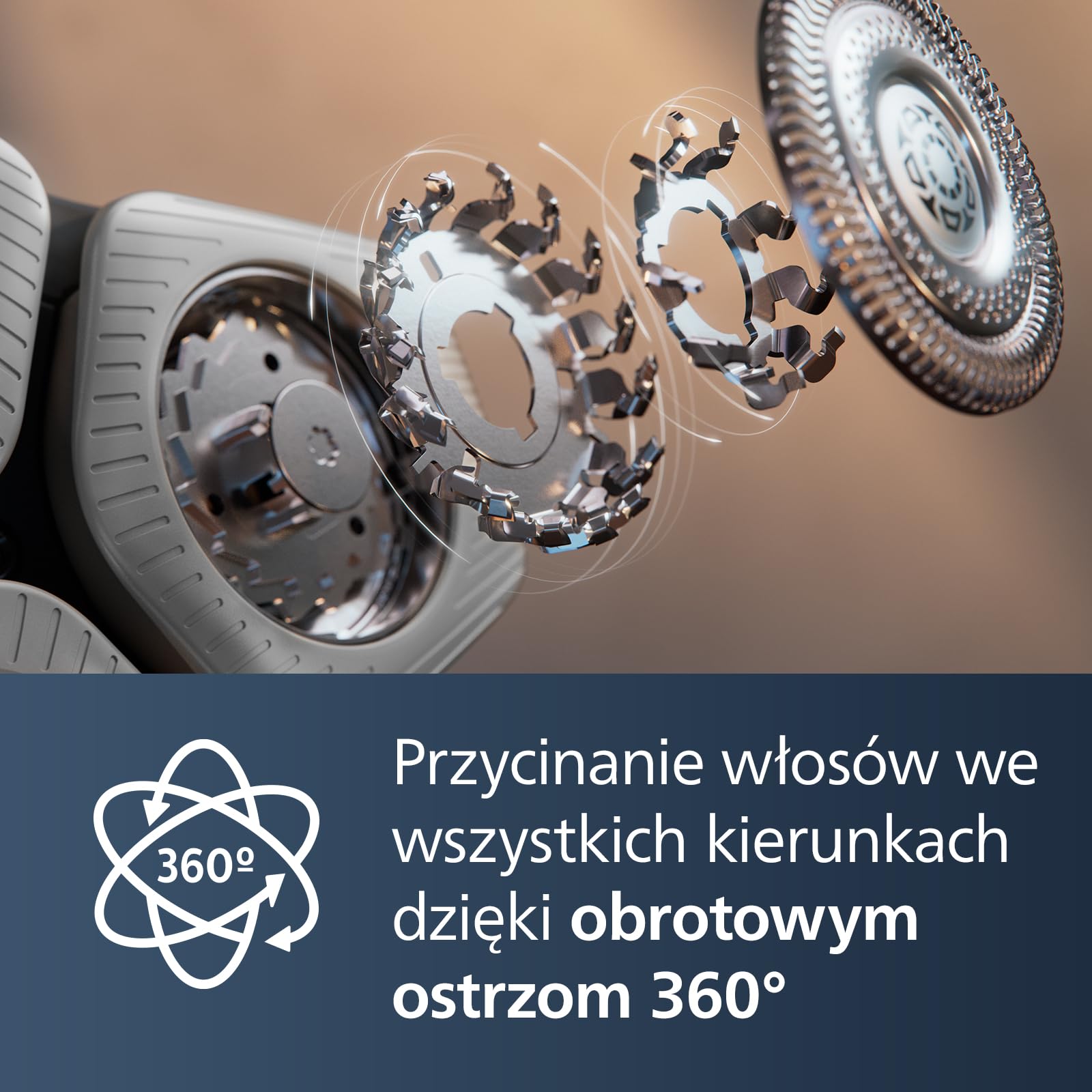 Philips Shaver S9000 Prestige, golarka elektryczna na mokro i sucho, złota, technologią SkinIQ, etui premium, podkładka ładująca Qi, precyzyjny trymer, trymer do nosa i stacja czyszcząca, SP9882/36