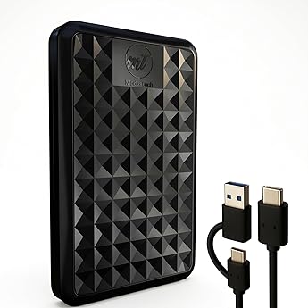 ModusTech Facet 1TB Externe Festplatte Tragbar USB-C/USB 3.1 5Gbps   Kompakte High Speed HDD f r Backup Datensicherung Gaming PC Mac Laptop PS4 Xbox Smart TV Schwarz