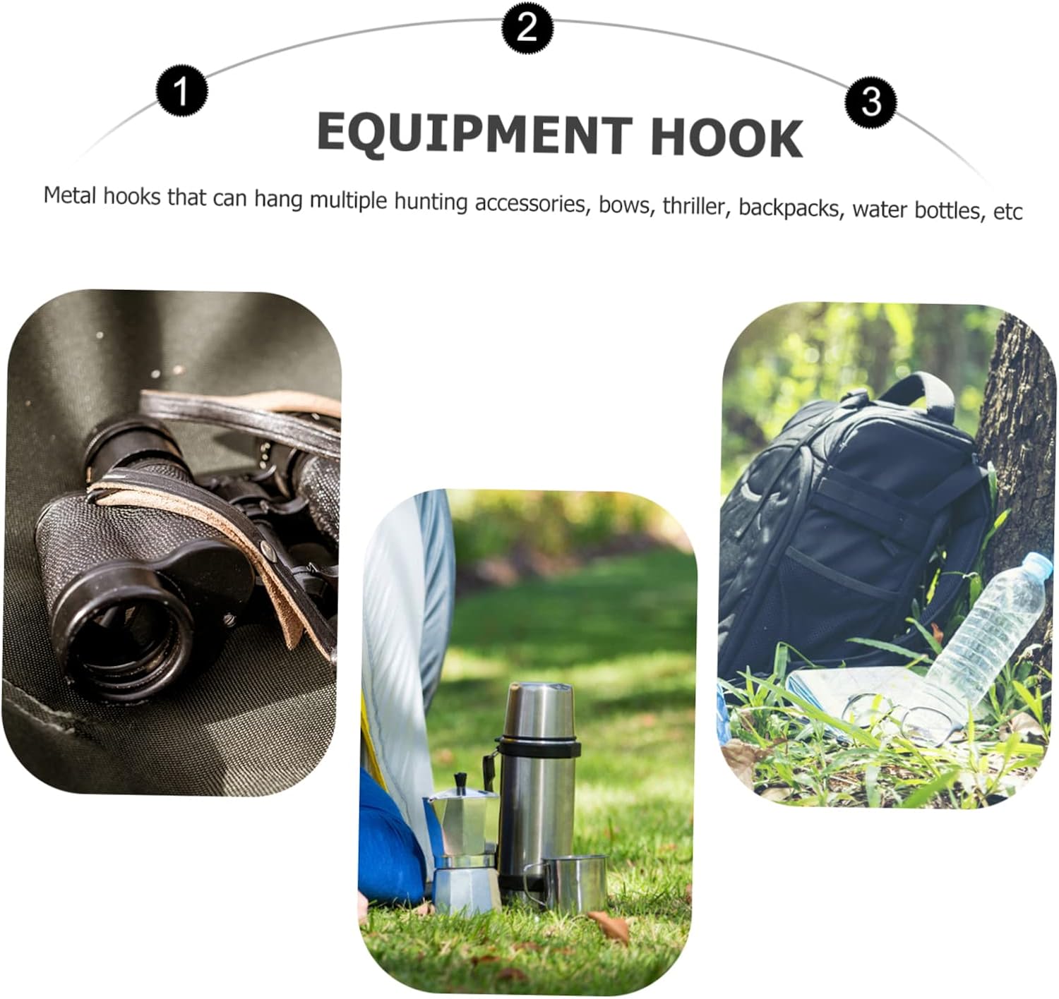 Metal Tree Hooks for Hunting Adjustable Tree Stand Accessories Straps Sturdy Outdoor Equipment for Camping Picnics and Hunting Gear image 3