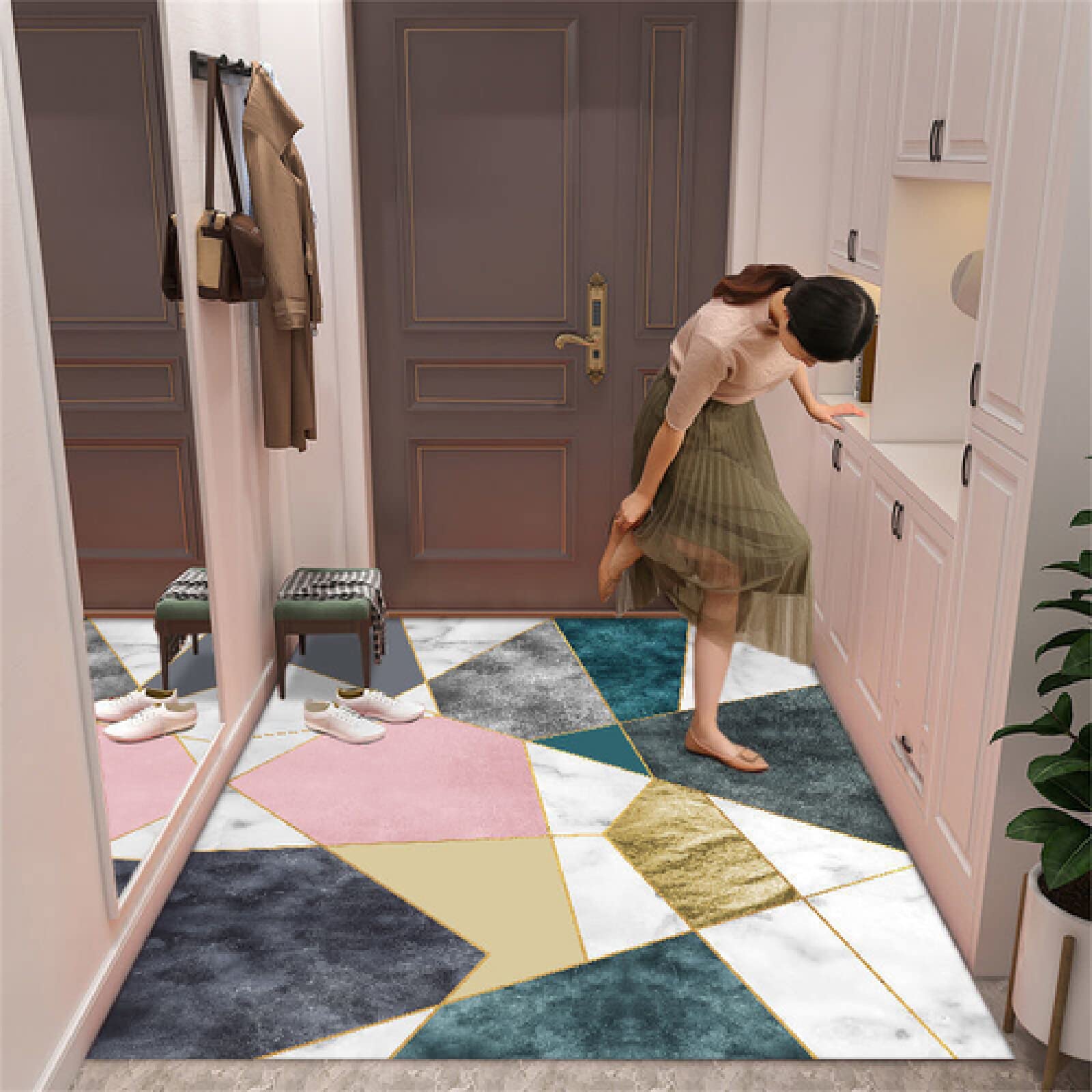 Tapis de jeu doux 100X180CM pour habiller le sol d'une chambre fille