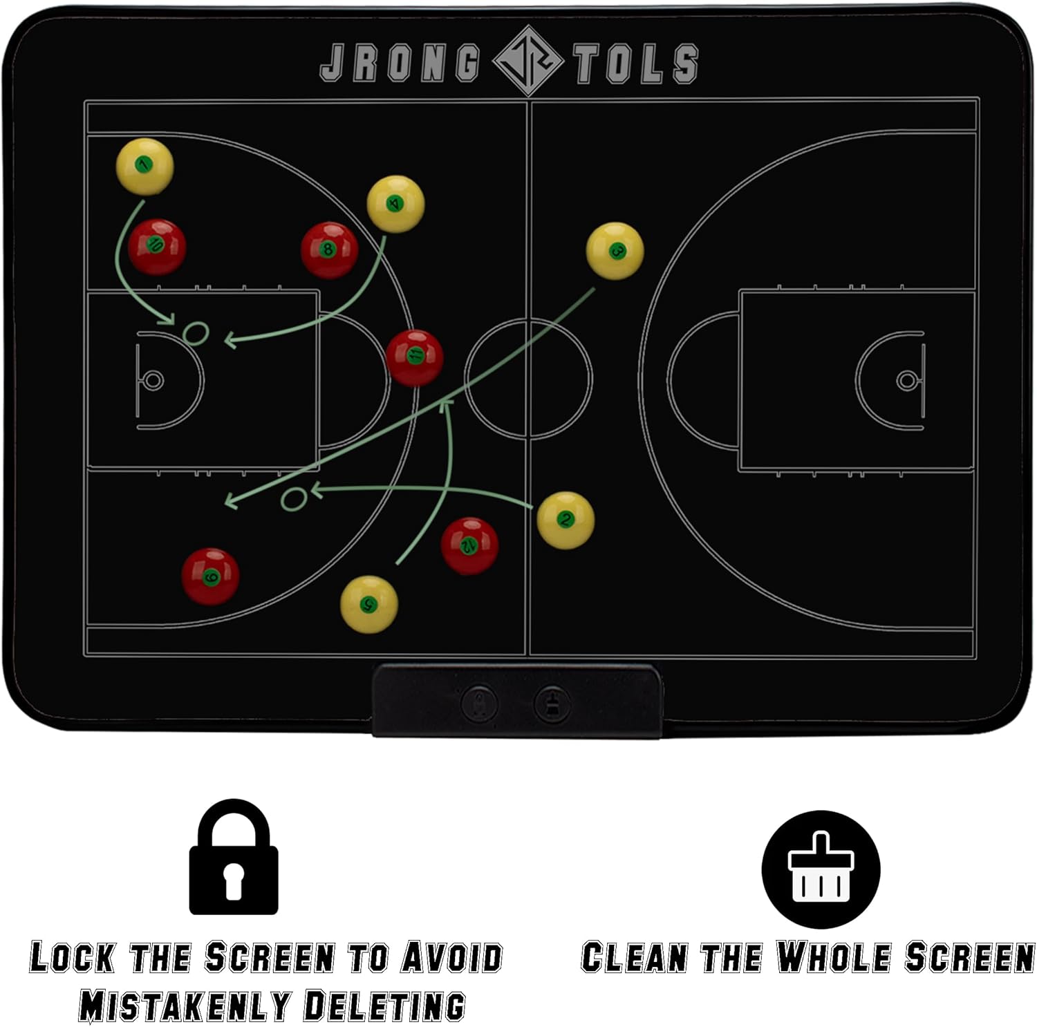 Double-Sided Electronic Coaching Board 15.5 Inch LCD Screen Basketball Tactical Coach Board with Stylus Pen, Dry Erase Pen and Eraser, Magnets for Training Teaching
