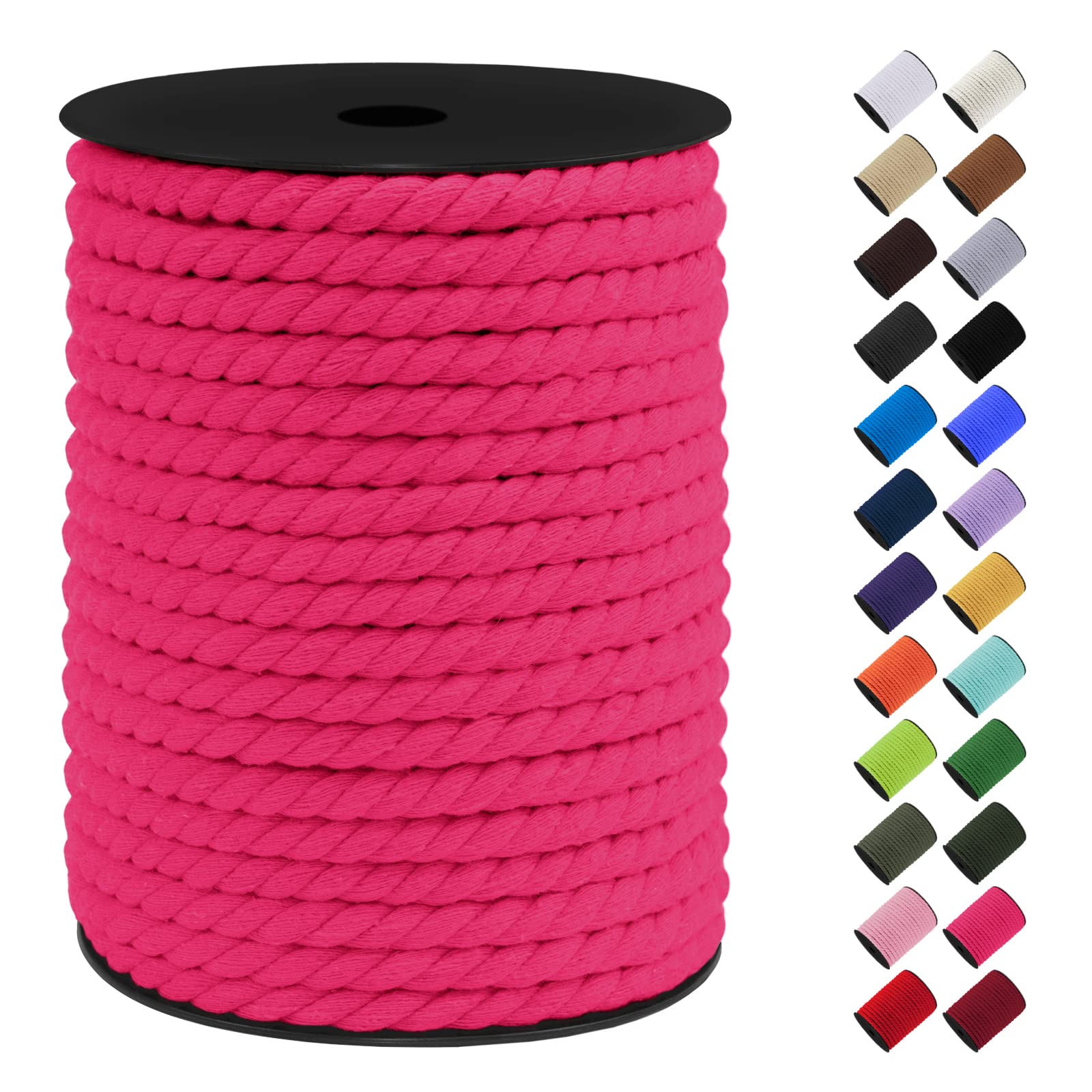 LEREATI 8mm Macrame Cord, 131 Feet Thick Macrame Rope Yarn Natural Cotton Cord Macrame String