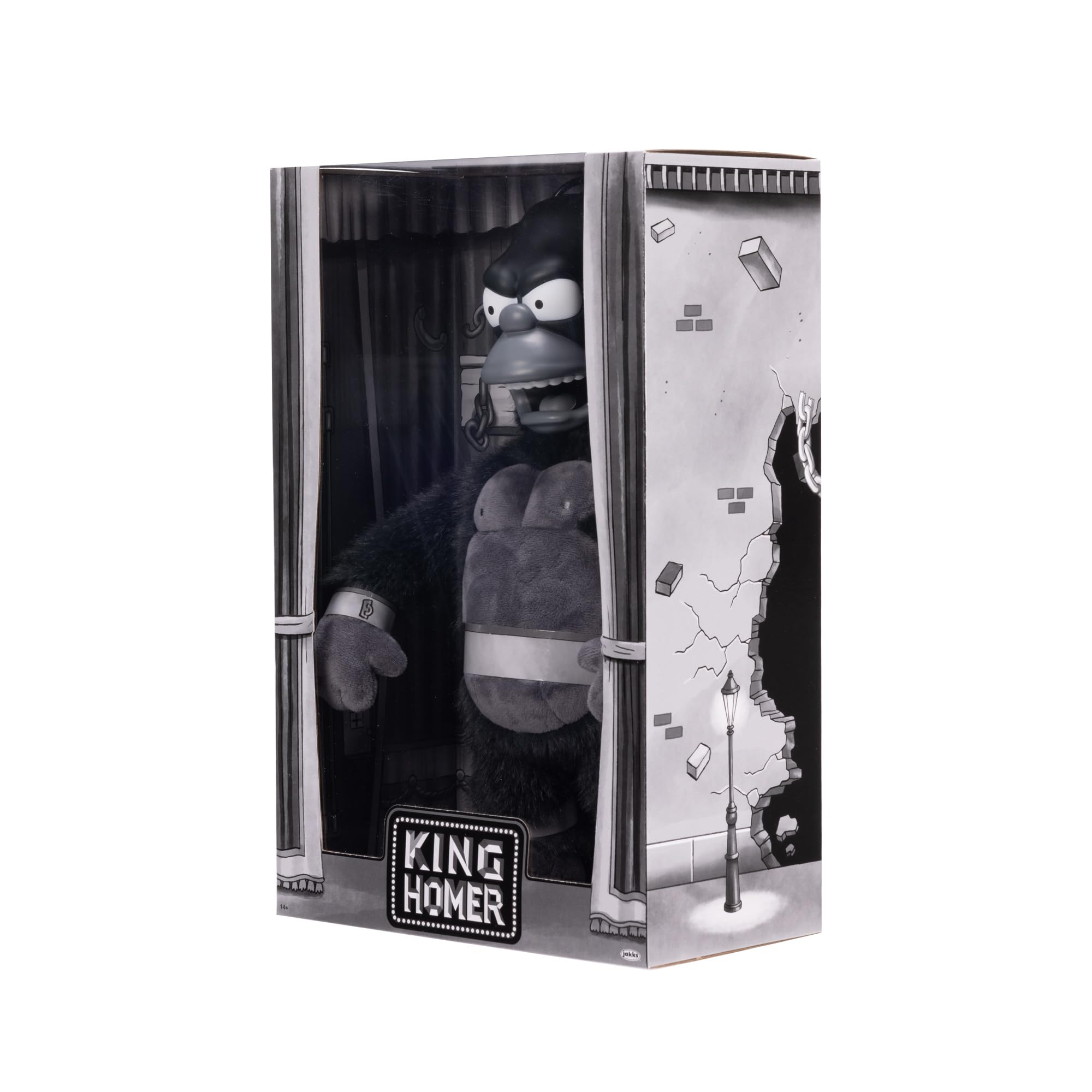 Peluche da collezione di Re Homer dei Simpson, prodotto da Jakks Pacific, con licenza ufficiale, alto 40 cm, ispirato all'episodio "La casa sull'albero dell'orrore" - 3