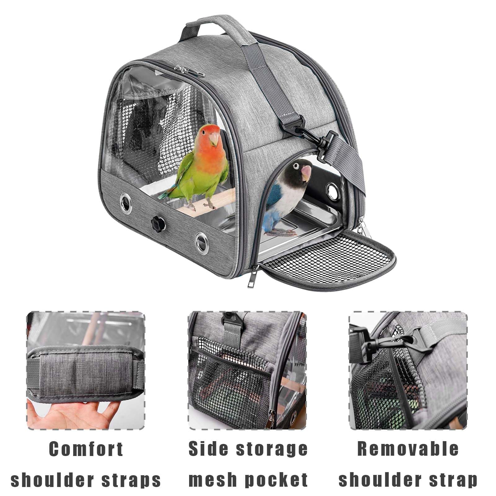 Bolsa de Transporte para pájaros,Transportador depájaros,Jaula portátilparapájaros,Bolsa de Viaje portátilparapájaros,Bolsa de Viaje para Loros,Bolsa pequeña parapájaros con Percha