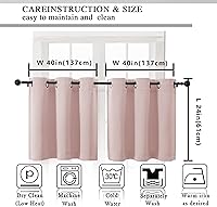 Vista 284 de Simplebrand Juego de 2 paneles de cenefa aguamarina para ventana de cocina de 14 pulgadas de largo, cortinas de oscurecimiento de habitación