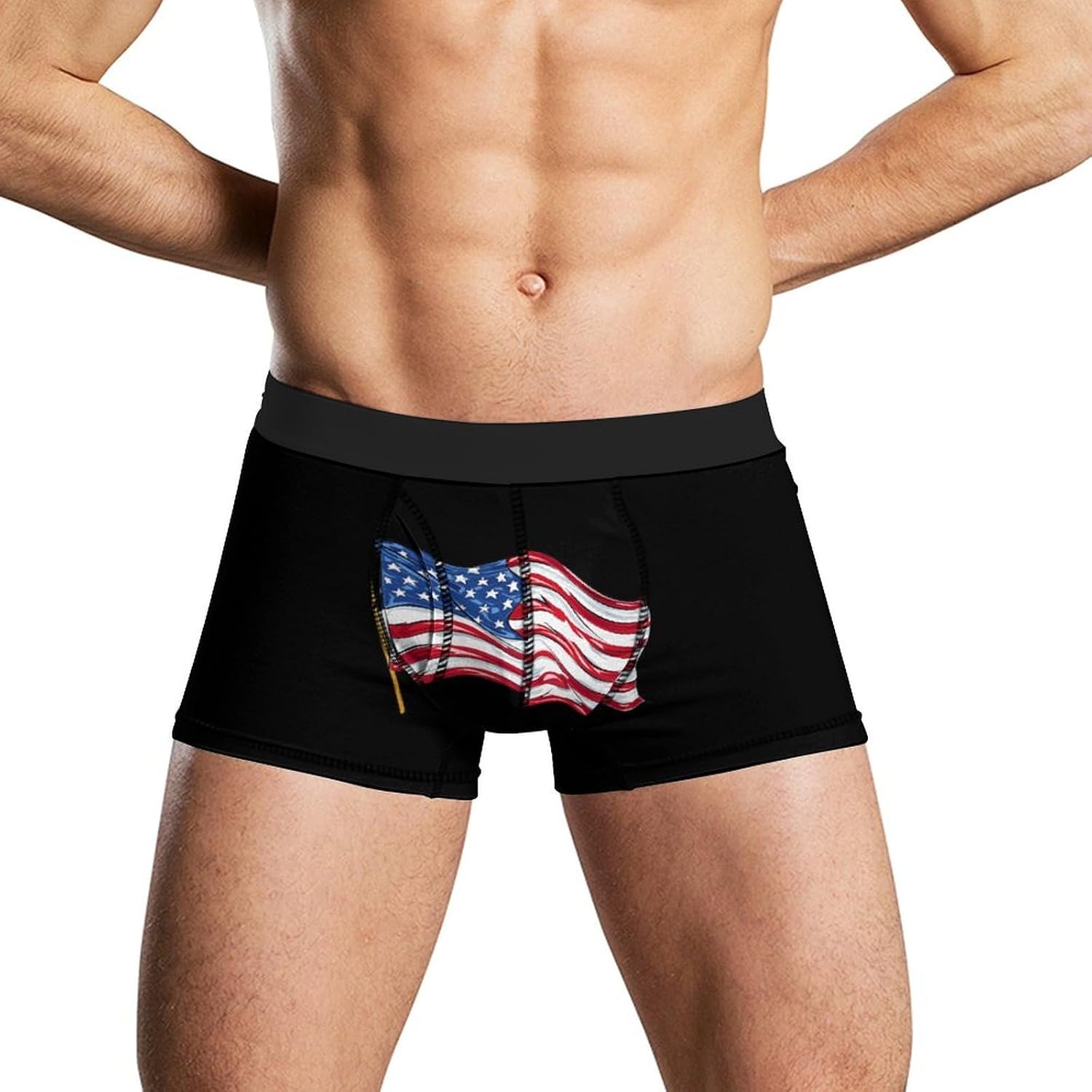 U.S. Flag Novelty Men's Trunks Soft Breathable Underwear Patterned Stretch Briefs