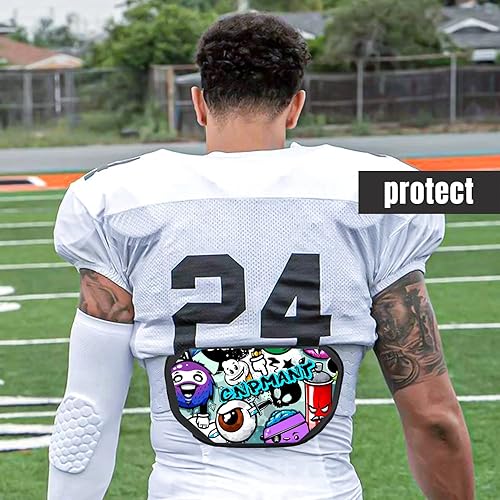 Vista 24 de Placa trasera de fútbol deportivo para hombreras de fútbol, protector trasero de espalda baja para jugadores de fútbol, espalda baja será segura