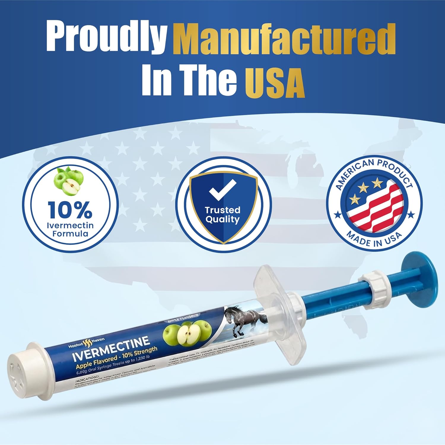 Premium Horse Paste Gel 10% – Apple Flavored 6.08g Oral Gel Syringes – Adjustable Dosing – for Equine Use Only (3)