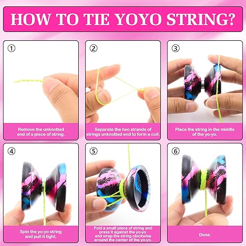 Miniatura 8 de YOYOSTUDIO X0312 - Yoyo de giro de dedo para niños de 8 a 12 años, Yo Yo Yo de metal para niños y adultos con kit de rodamientos Yoyos que no