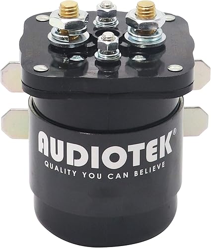 Miniatura 4 de Audiotek Relé de 200 amperios 12 V solenoide Relé de batería y relé blanco Rodgers de alta corriente relé de arranque de 4 pines SPST, ideal para