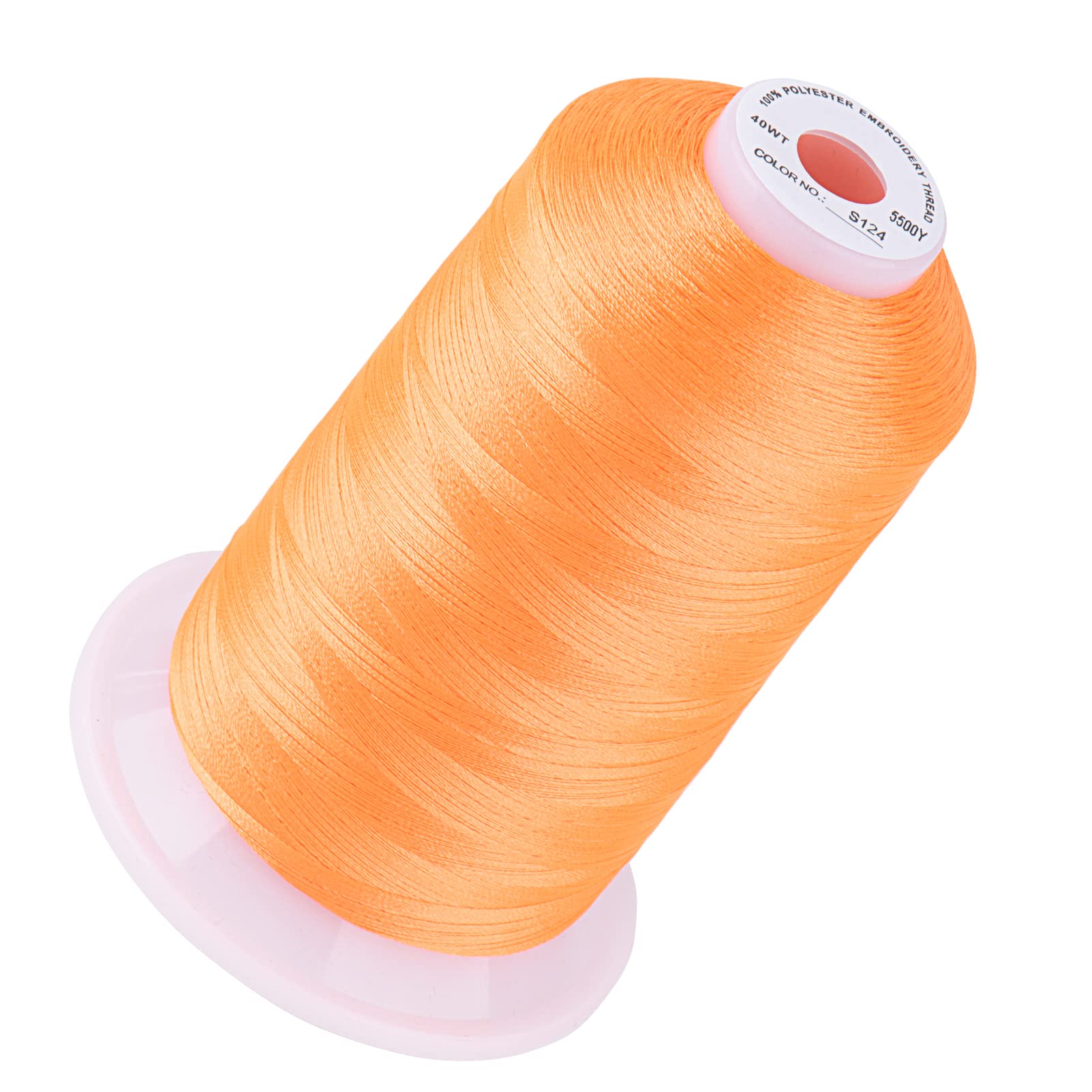 Simthread 5500Yds/5000M 40WT Polyester Embroidery Thread Neon Orange S124