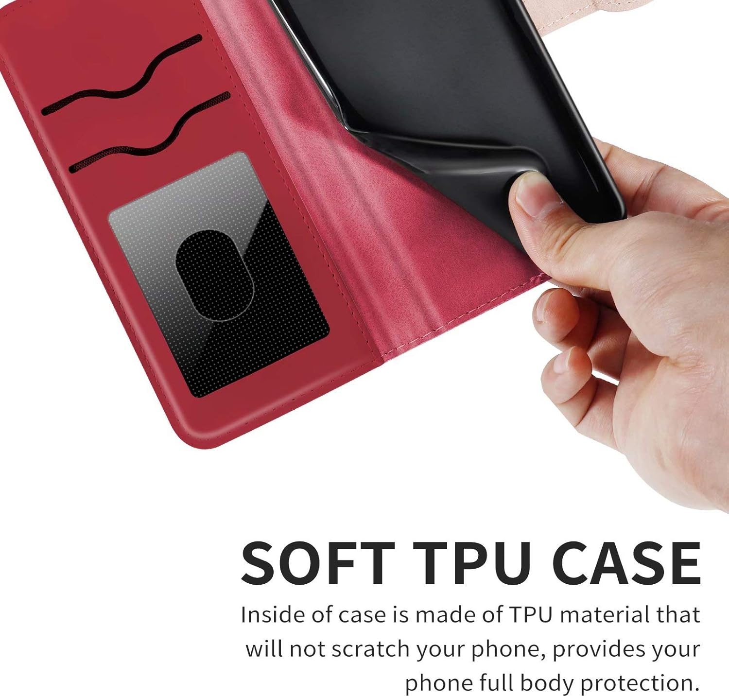 MUTOUREN Case Compatible with Samsung Galaxy A12 PU Leather Protective Wallet Case Flip Cover Magnetic Closure Card Slot Bumper with 1* Screen Protector - Image 5