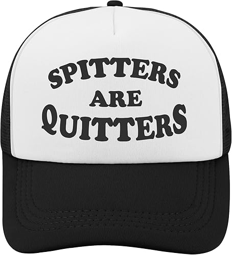 Spitters are Quitters Printed Cotton Baseball Cap Funny hat Drinking Humor dad h
