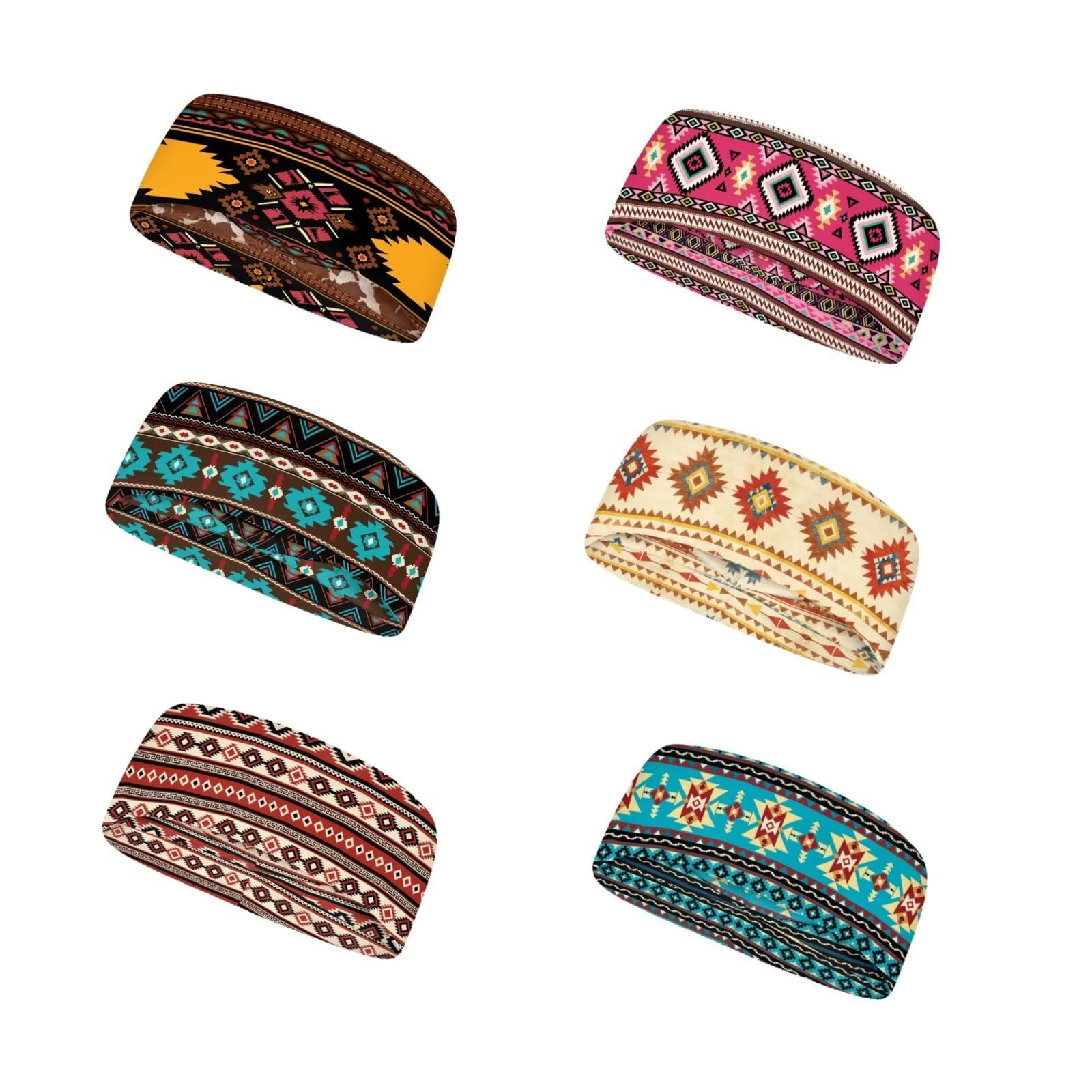 Forchrinse Sunflower with Text Print 6Pieces Sport Sweatband Headband for Soft Elasitc Headband Hair Bands Unisex Outdoor Sport Headbands