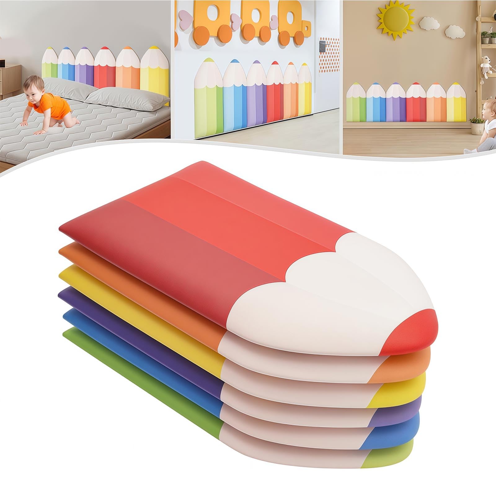 Panneaux muraux rembourrés, rembourrage 3D anti-collision pour enfants, protection de tête de lit à décoller et coller pour la sécurité de la salle de jeux