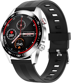 CAUME Smartwatch for Men Women with Bluetooth Call & Music, Fitness Tracker with 8 Sports Modes, Pedometer Weather Stopwatch Waterproof, for Android Phone Ios,Black(Black)(Black)(Silver)