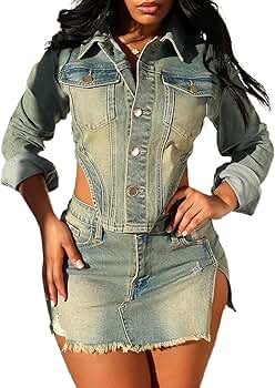 Amazon.com: KANSOON Two Piece Skirt Sets Women Denim Long Amazon.com: KANSOON Two Piece Skirt Sets Women Denim Long