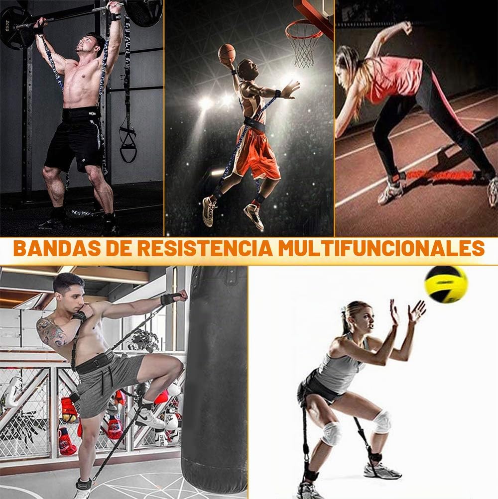 Juego de Bandas de Resistencia de Boxeo para Velocidad y Agilidad, Banda de Entrenamiento, Bandas de Ejercicio de Tobillo, Correas de Tobillo para Entrenamiento de Resistencia, Mejora la
