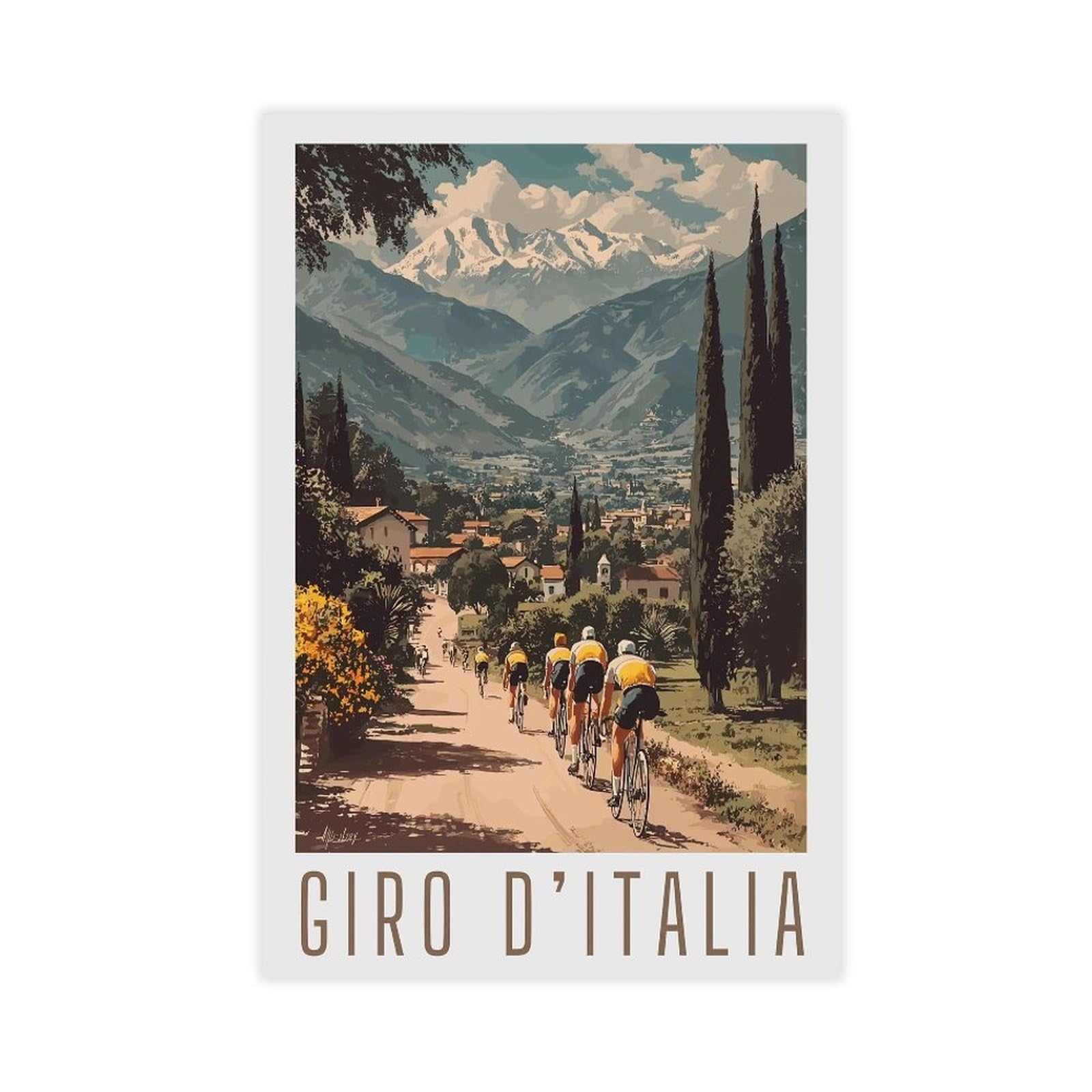 Qzfncoyu Retro Italian Cycling Race Poster Canvas Poster Wall Art Decor Print Picture Paintings For Living Room Bedroom Decoration 12X18inch(30X45cm)