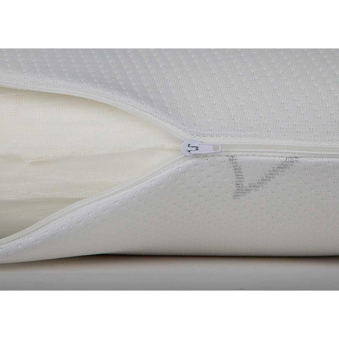 Tradineur - Almohada viscoelástica de Aloe Vera Antiácaros - Fabricada en Fibra Hueca Poliéster - Forma Rectangular - 105 cm
