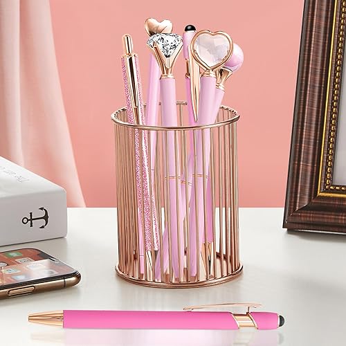 Miniatura 4 de Bolígrafos Rosas para Mujeres, 6 Piezas de Bolígrafos Bonitos de Punta Mediana de 1.0mm Tinta Negra, Suministros de Oficina y Escuela, Regalos