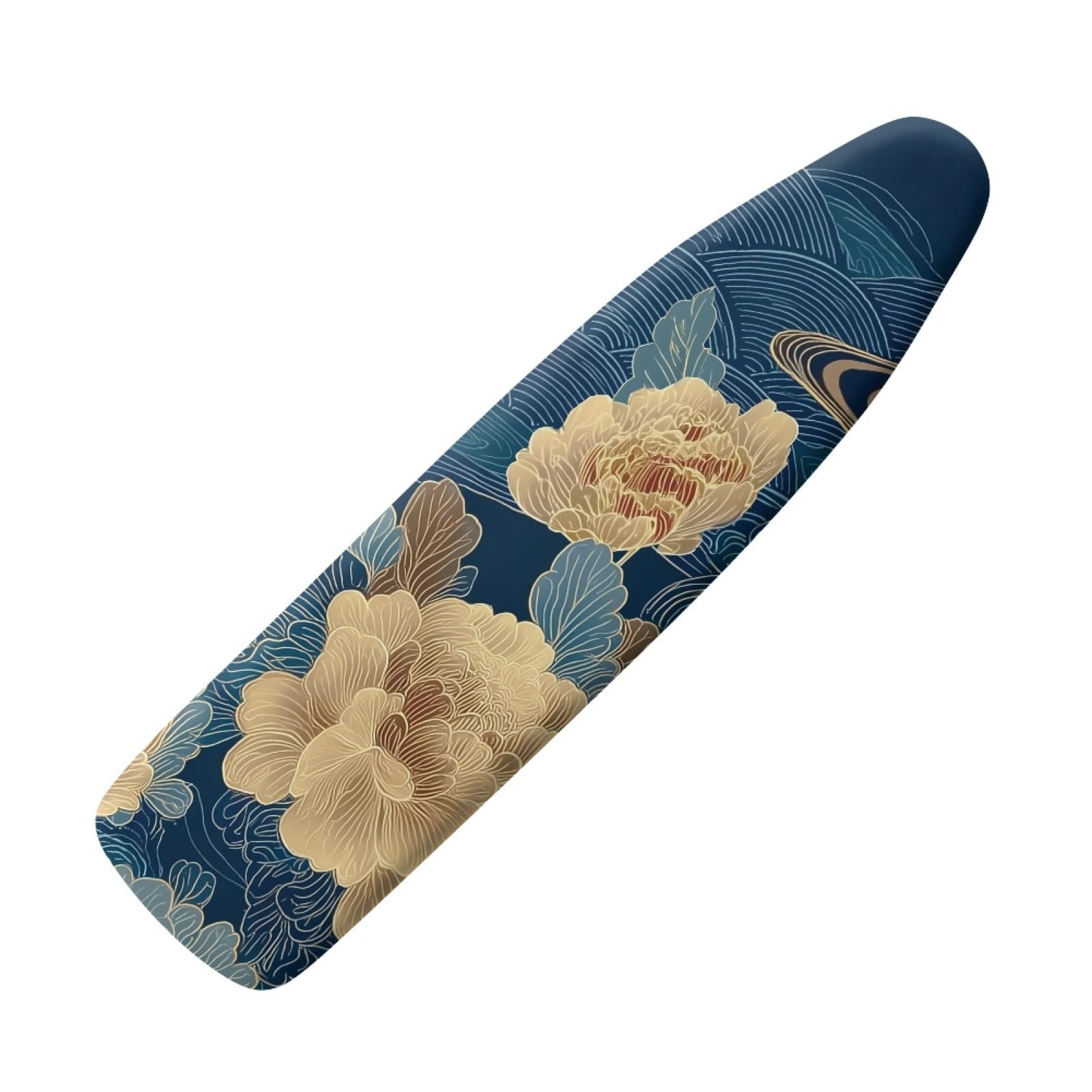 Extra large ironing board cover 140 x 45 Yellow Plants Thick cotton pad Ironing Board Cover Elastic washable,Resist Scorching and Staining,Heat Reflective & Vapour Permeable,Easy Fit