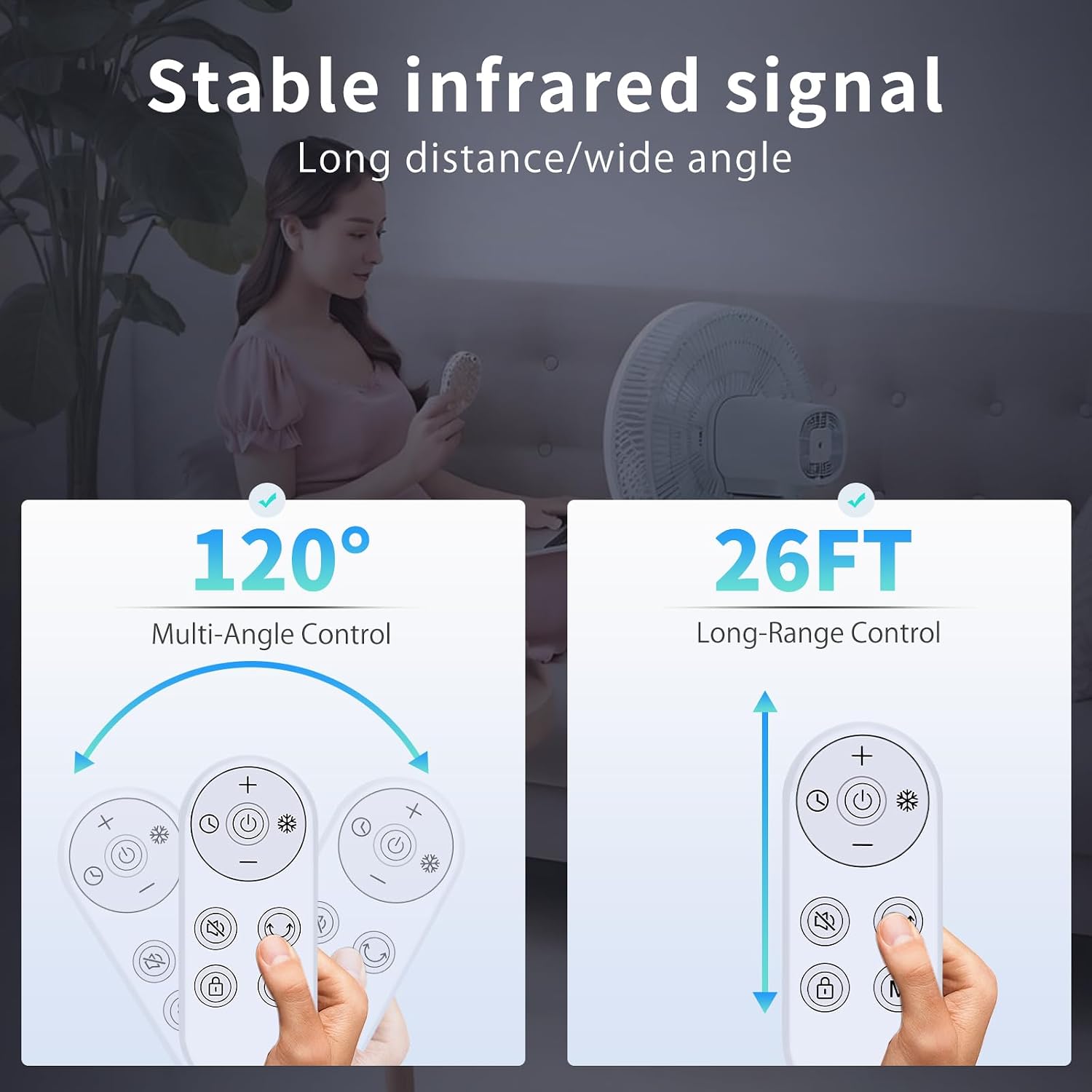 Tower Fans Air Cooler Replacement Remote Control for JRD FTS001R FTS008R, for PNTCK FTS015R, for Abolee FTS011R Portable Air Cooler, Bladeless Tower Fan, White