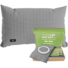 The Grounding Co. Terra Grounding Pillow Case Queen Size 20x30in Premium Fabric Blend Organic Egyptian Cotton & Silver-Infused Threads Pillow Cover for Sleep & Recovery