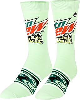 Cool Sock - Pepsi and Mtn Dew Novelty Crew Socks - Licensed Soda Merch-Unisex Sizes Comfy Cotton Blend - Great for Fans