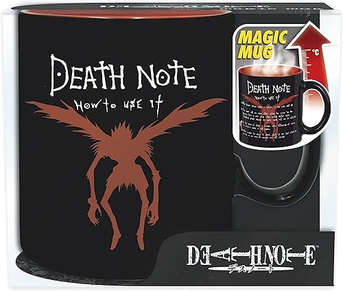 Miniatura 3 de ABYSTYLE Tazas de café y té de cerámica de anime y manga de Death Note, perfectas para bebidas calientes o frías (cambio de calor ligero y Ryuk, 16