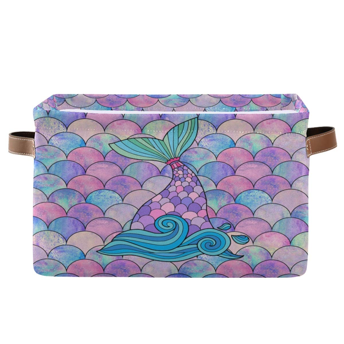 Buy Weilife Rainbow Animal Mermaid Fish Scales Storage Basket Bins