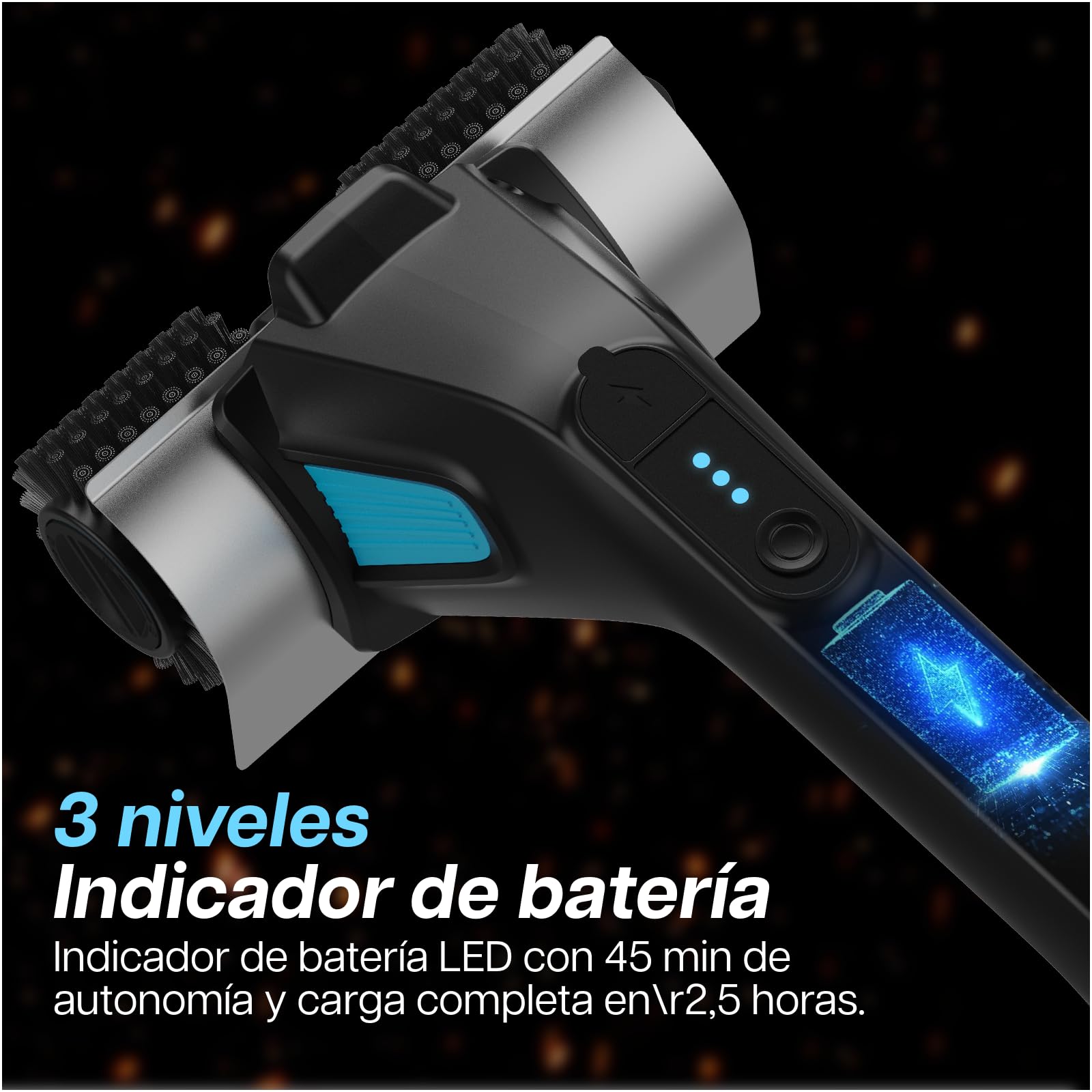 Cepillo Eléctrico Barbacoa Termorresistente sin Cable & LED de MMOBIEL
