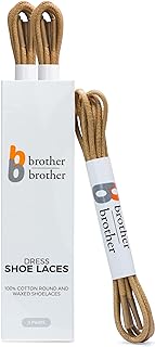 Dress Shoe Laces (3 Pairs) Round Waxed 100% Cotton Oxford Shoelaces