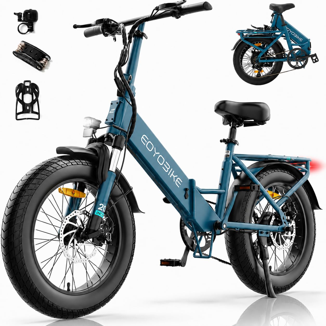 MOONCOOL Foldable Electric Bike for Adults, 1200W Peak Power, Up to 45Miles