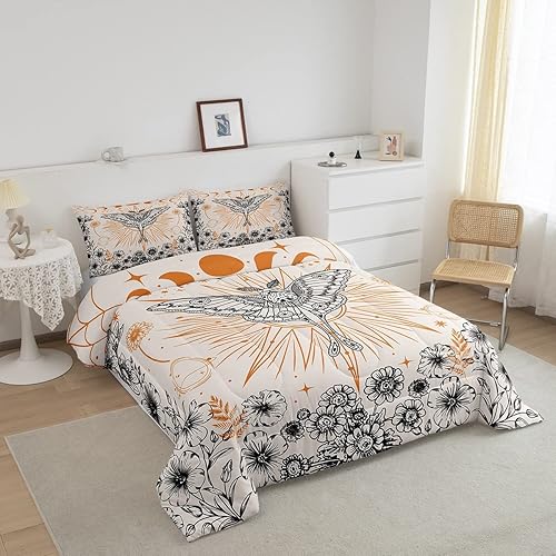 Miniatura 2 de Erosebridal Juego de edredón de fase lunar tamaño Queen, juego de ropa de cama de sol y luna para jóvenes, relleno de edredón de cielo estrellado