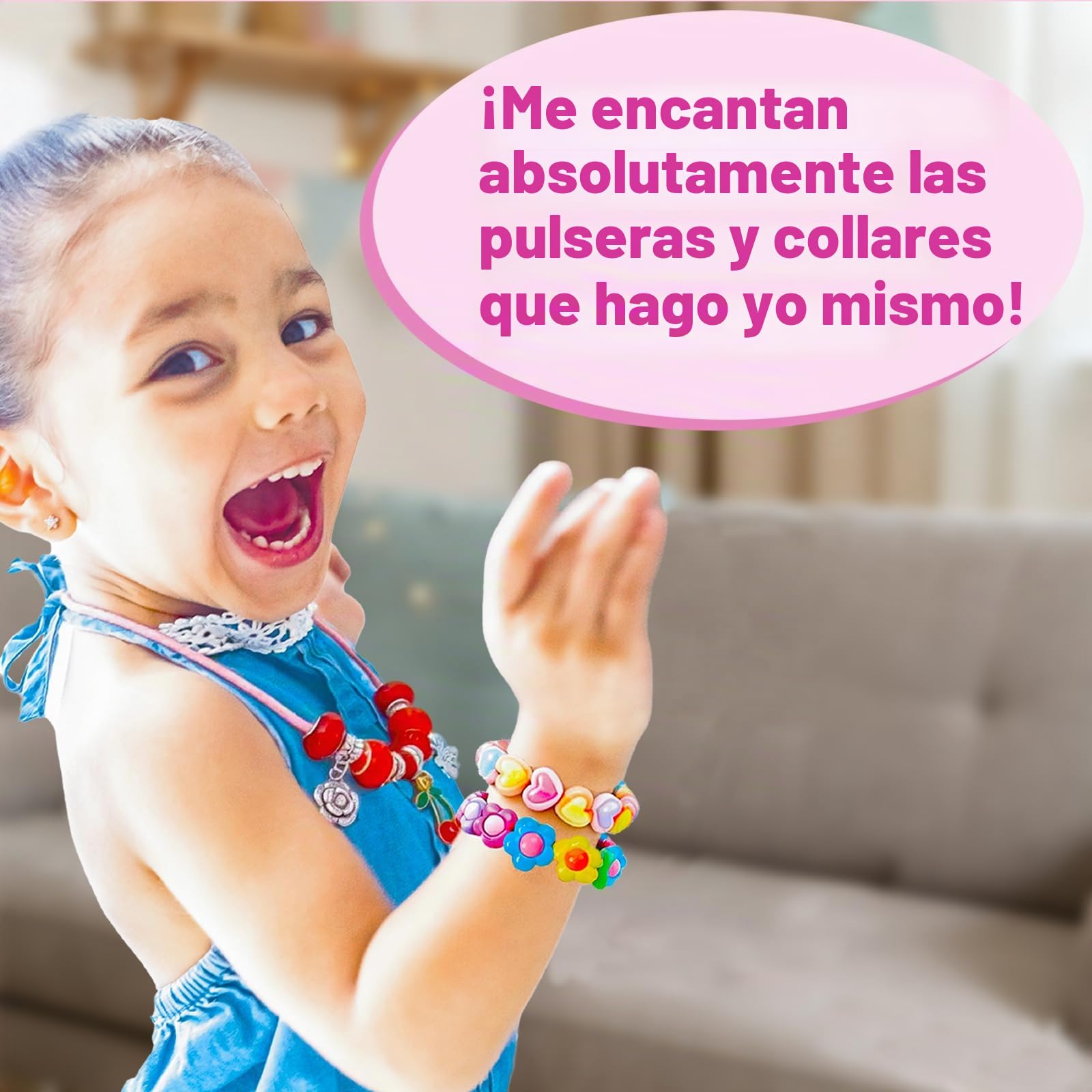 ZMLM Kit para Hacer Pulseras Niñas, 24 Piezas Pulseras de la Amistad con Collares, Creativo Manualidades Niños de Juguete, Detalles Cumpleaños Niños, Regalos Cumpleaños Niños 4-12 Años