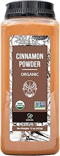 Soeos Organic Cinnamon Powder 15 oz (425g), Pure Cinnamon Powder, Premium Ground Cinnamon, Cinnamon, NON-GMO, Kosher Certified, Cinnamon Powder.