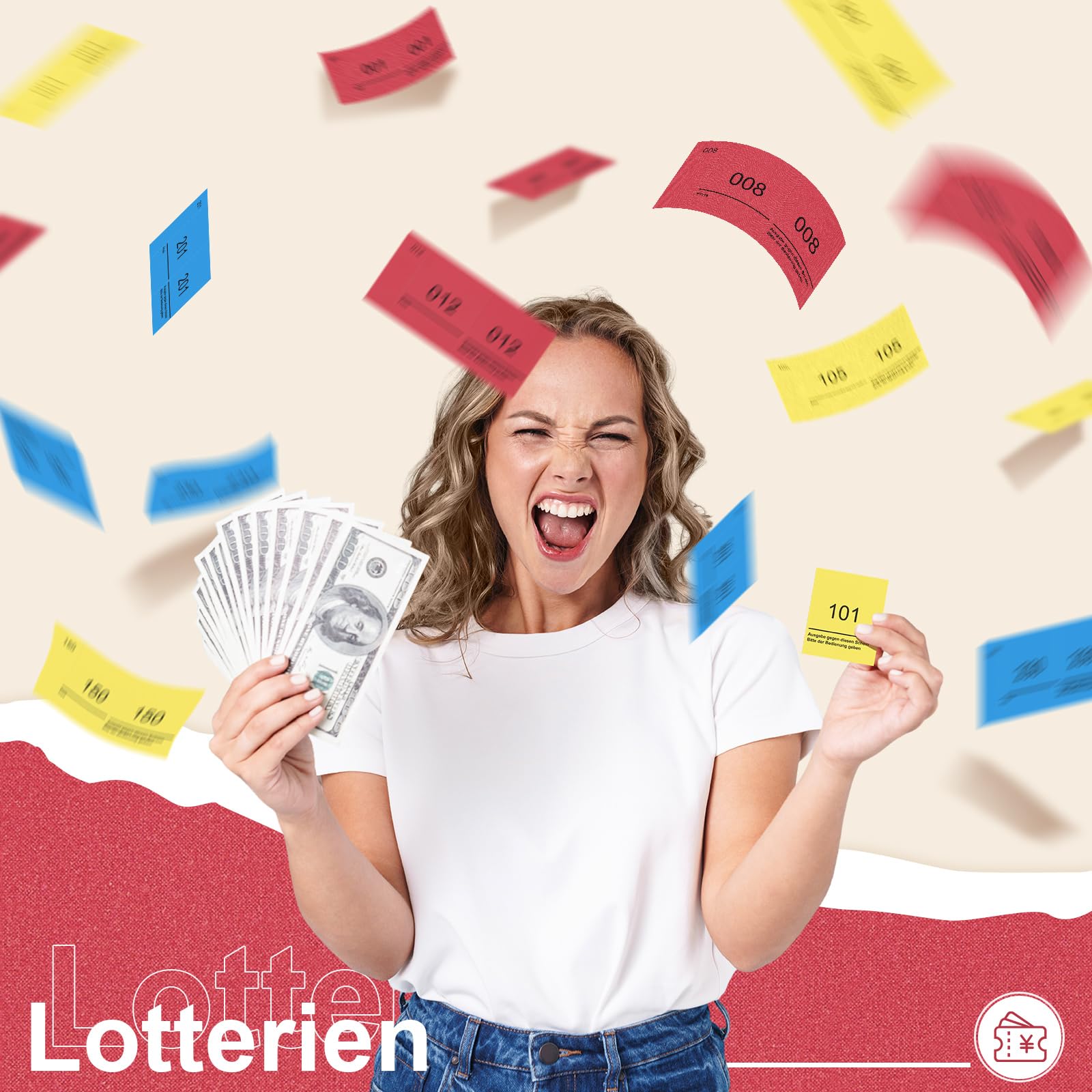 Nezyo Tombola Lose 1-300 - Doppelnummern Blöcke Für Verlosungen