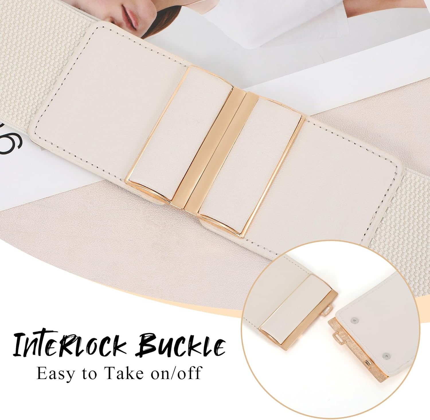 WHIPPY Women Wide Elastic Belt Stretchy Thick Belts for Women Dresses Ladies Fashion Waistband - Image 4