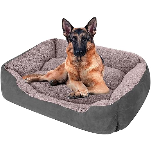 CLOUDZONE Dog Bed for Large Dogs, Large Dog Bed Machine Washable Rectangle Breathable Soft Padding with Nonskid Bottom Pet Bed for Medium and Large Dogs or Multiple
