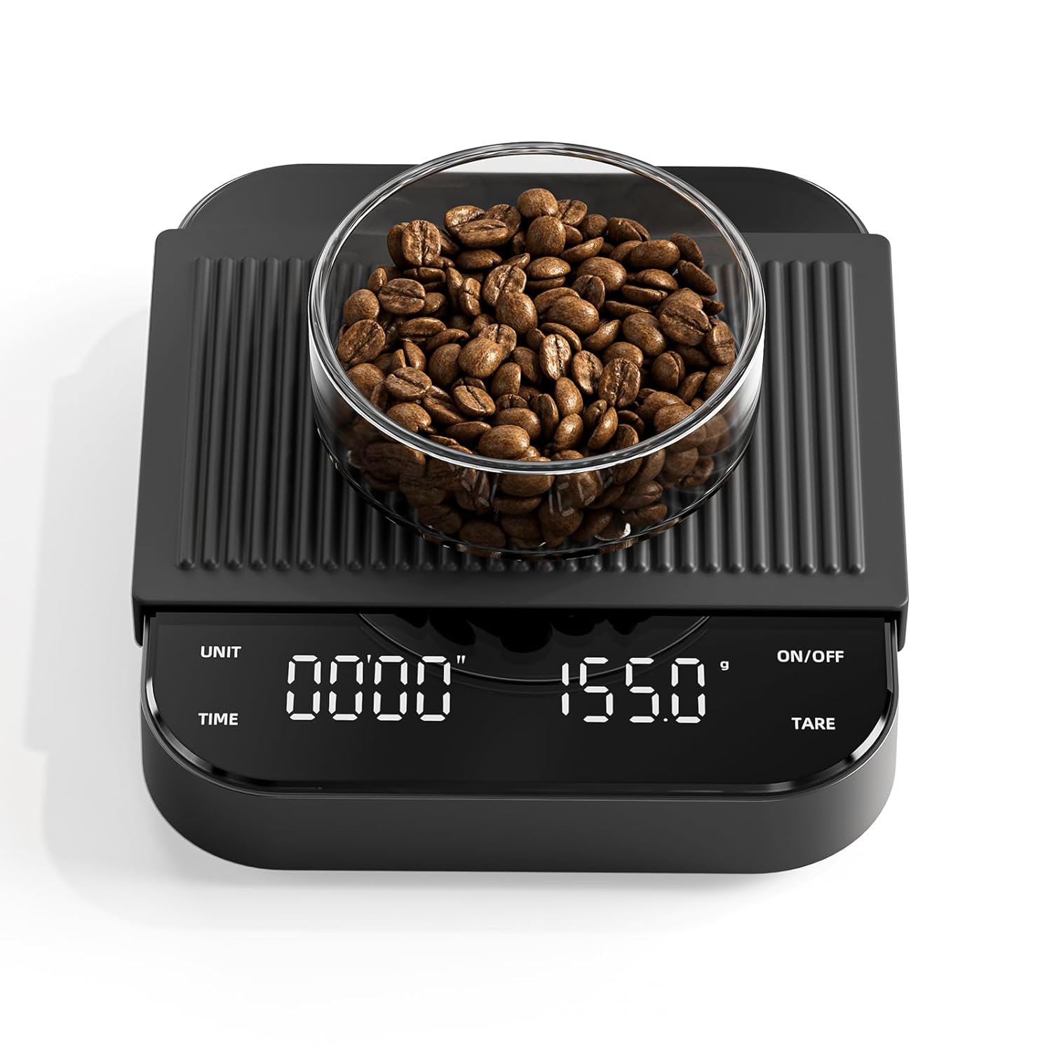 Meilen Mini Espresso Coffee Scale with Timer – 0.1g Precise, USB Rechargeable, 6 Weight Units, 2kg Digital Scale for Espresso, Pour Over, Drip, Kitchen (3kg Black 1 Pack)